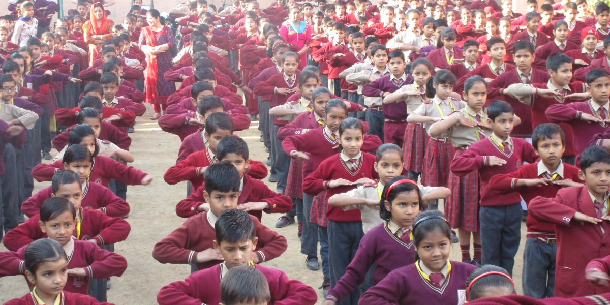 Morning Assembly at Navjyoti Model School